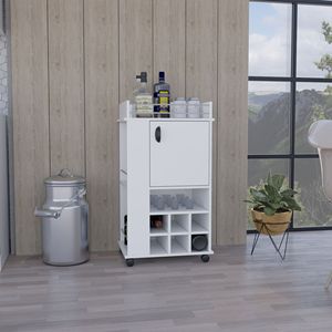 Carrello Portabottiglie Fargo con 6 Portabottiglie Integrati, Design Elegante da Carrello Bar - Product Image 1