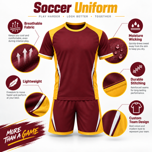 Uniformes Deportivos de Fútbol Personalizados, Ofrecen Ajuste Cómodo, Materiales Transpirables, Camisetas de Fútbol Cortas para Equipos, Clubes, Escuelas y Academias - Product Image 6