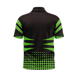 Camiseta Deportiva de Cricket Sublimada en Verde Lima y Negro para Hombre, Manga Corta, Ropa Deportiva para Entrenamiento y Partidos - Product Image 2