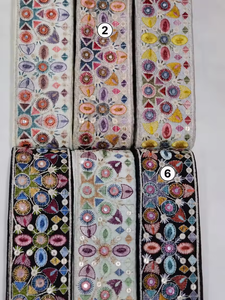 Diseño 2026, Adornos de Encaje Bordado 100% Algodón con Lentejuelas Hechas a Mano para Vestidos, Bolsos de Boda y Regalos - Product Image 3