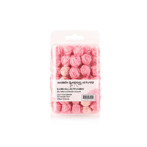 Light <b>Pink</b> Cotton Thread <b>Wrapped</b> Nested Beads 10-12mm Open Center for Jewelry Macrame Craft 200pcs Wholesale - Product Image 2