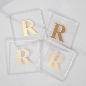 Posavasos Acrílicos Personalizados al por Mayor Directo de Fábrica, Juego de Posavasos Transparentes para Bebidas, Resistentes al Calor, Impermeables, con Logotipo Cortado con Láser - Product Image 3