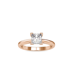 Princess Cut VVS1 Moissanite Diamond Rose Tone Tapered <b>Solitaire</b> Bridal Gift 925 Sterling <b>Silver</b> Engagement <b>Ring</b> - Product Image 3