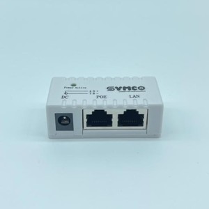 12V 24V SYMCO PoE Injector Passive Power over <b>Ethernet</b> Injector LAN + PoE DC Power Jack Plug and Play - Product Image 1