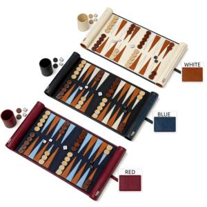 PU Leather Travel <b>Backgammon</b> <b>Set</b> Lightweight Roll-up Classic Board Game Portable Chess <b>Set</b> for Two Players - Product Image 1