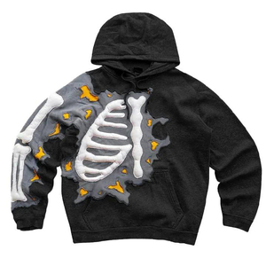 Fabricant de vêtements – Nouveaux sweats à capuche unisexes streetwear avec impression 3D en relief, coupe oversize épaisse et respirante - Product Image 5