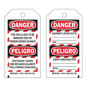 Étiquette de sécurité LOTO bilingue pour la maintenance des équipements industriels - Product Image 1