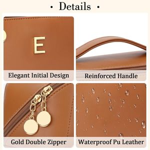 Set di Borse Organizer per Trucchi Personalizzate con Iniziali, Borsa Cosmetica da Viaggio Apribile con Scomparti Trasparenti per Donne e Ragazze, Regalo di Compleanno - Product Image 2
