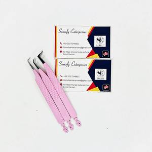 Pinzas para Pestañas Somofy Enterprises de Acero Inoxidable Color Rosa, Punta Suave de Precisión de 10 mm de Longitud, Logotipo Personalizado, Duraderas y Antiestáticas - Product Image 4