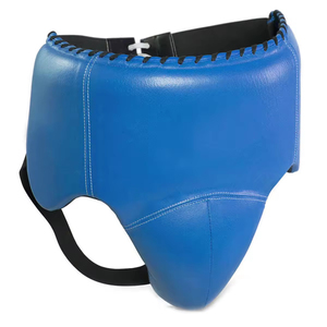 Protège-entrejambe en cuir synthétique de haute qualité, extra profond, entièrement rembourré, large, élastique, couleur personnalisée, logo, pour entraînement sportif de boxe, blanc - Product Image 3