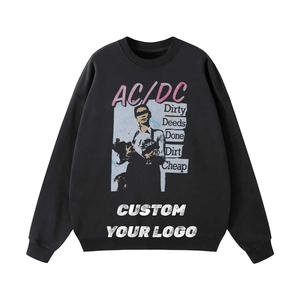 <b>Men's</b> Regular Fit Crew Neck Fleece Lined Sweatshirt <b>Animal</b> Print Nonwoven Cotton Casual Winter Wear - Product Image 1