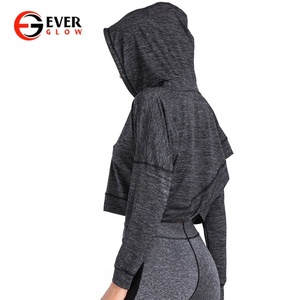 Survêtement manches longues pour femmes, sweat-shirt Fitness, noir, personnalisé, vente en gros, 2020 - Product Image 4