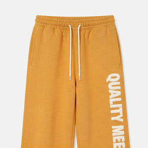 Heavy Cotton Puff Printing Sweatpants 500gsm Fleece Cotton Printed Wide Leg <b>Sweat</b> <b>Pants</b> Drawstring Waist Printed Baggy <b>Pants</b> - Product Image 3