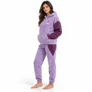 Conjunto Deportivo de Dos Piezas para Mujer, Estilo Vintage, Lavado Ácido, Sudadera y Pantalones Jogger, Tela Lavada, Tacto Suave, Corte Holgado, Ropa Casual Urbana - Product Image 3