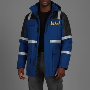 Durable Reflective Work <b>Jacket</b> With Multiple Pockets High Visibility Safety Clothing For Outdoor <b>Workers</b> - Product Image 4