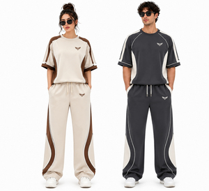 Conjunto Deportivo Informal de Camiseta de Manga Corta y Pantalones Jogger, Ropa Deportiva Transpirable, Traje de Dos Piezas, Estilo Urbano - Product Image 1