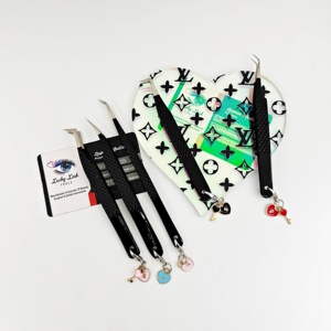 Pince à épiler professionnelle pour extensions de cils Lucky Lash Tools, couleur noire, pointe volumisante, acier inoxydable, durable, logo personnalisé, beauté - Product Image 6