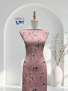 Tissu satiné tissé imprimé floral 100 % polyester 60 GSM 58/60 pouces léger respirant unisexe pour vêtements spéciaux de mariage - Product Image 3