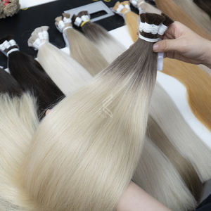 กระจุกผมดิบที่บริสุทธิ์จากเวียดนามออมเบรเกรด15A ชุดหนังกำพร้าสองชั้นเรียงกันแบบตรงสไตล์นุ่ม - Product Image 1