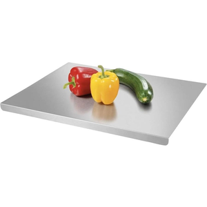 Tabla de Cortar Rectangular Hecha a Mano de Acero Inoxidable Plateado, Antideslizante, para Carne/Frutas/Vegetales/Queso, en Oferta - Product Image 1