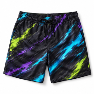 Custom Beach Swim <b>Trunks</b> <b>Men</b> Sublimation Printed Quick Dry Polyester Drawstring Board Shorts Wholesale OEM Factory Export Supply - Product Image 1
