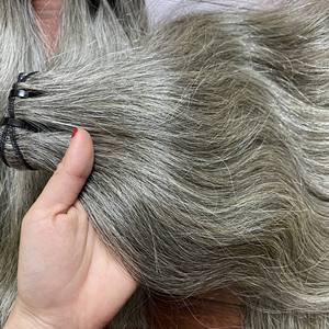 [Nuevo Producto] Cabello Virgen Birmano Gris Sal y Pimienta de la Mejor Calidad, Doble Trama, Cutícula Alineada, 1B/60, Paquetes de Cabello de un Solo Donante - Product Image 3