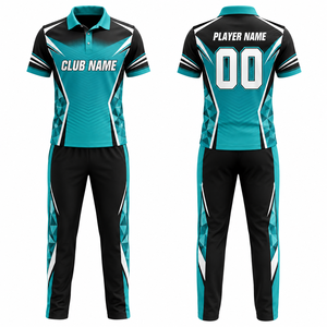 Uniforme de Cricket Personalizado con Sublimación, Unisex, Morado y Negro, Conjunto Deportivo Transpirable, 100% Poliéster, Talla Adulto, Fusión sin Costuras - Product Image 1