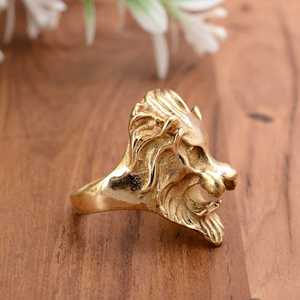 Delicado latón gótico rugiente León anillo artístico Zodiaco Animal moda regalo para ella - Product Image 4
