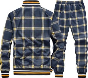 Ensemble de survêtement de sport moderne pour homme, veste zippée intégrale et pantalon de jogging assorti - Product Image 2
