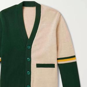 Cardigan sur mesure col en V tricoté décontracté pour femme avec broderie logo frontal et boutons Hiver 20260 - Product Image 3