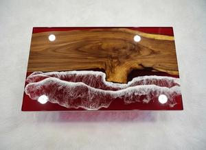 Mesa de Comedor Rectangular Roja de Lujo, Hecha a Mano con Resina Epoxi, Ecológica, Muebles Modernos para Sala de Estar, Decoración del Hogar - Product Image 2