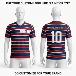 Camiseta de Fútbol de Poliéster Interlock Transpirable de 260 GSM, Color Granate y Dorado, Personalizable con Sublimación, Bordado e Impresión de Logotipo - Product Image 4