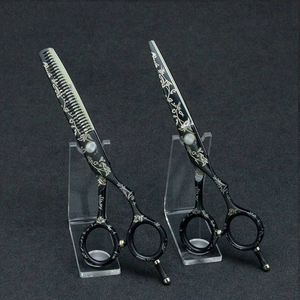 Ciseaux de coiffure professionnels SAAR GLOBAL SURGICAL, ensemble en acier inoxydable 6CR13, lame tranchante, pour droitiers, manche long, 28 dents - Product Image 1