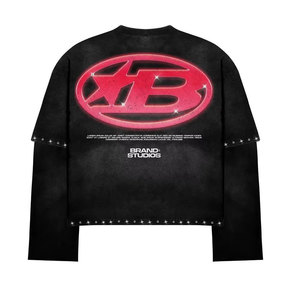 FREEZY APPARELS T-shirt noir à manches courtes pour homme, logo imprimé numériquement sur le devant, motif silhouette rose, style streetwear, col rond, coupe ample - Product Image 4