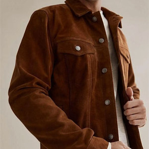 Classic Design <b>Suede</b> Leather <b>Jacket</b> Everyday Outfit Wear <b>Suede</b> Leather <b>Jacket</b> Durable Fabric With Soft Comfort - Product Image 3