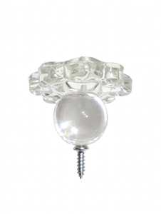 Pomo moderno de cristal transparente con diseño de flor de perla para puerta, tirador de gabinete con montaje de tornillo, herrajes decorativos para muebles de sala de estar y hogar - Product Image 1
