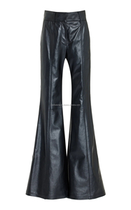 Genuine Cowhide Hair Leather <b>Flared</b> Pants Handmade Cowhide High Waisted Bell Bottom Pants for women Natural Hairs Trouser - Product Image 4