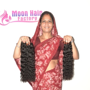 Mèches de cheveux humains indiens Remy bouclés à pointe émoussée, à boucles définies, volume complet pour coiffures à coudre - Product Image 2