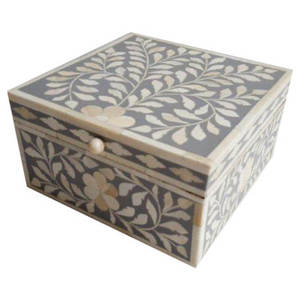 Boîte à bijoux de luxe en os incrusté, fabriquée à la main, écologique, style classique, durable, imperméable, personnalisable pour une décoration royale - Product Image 2