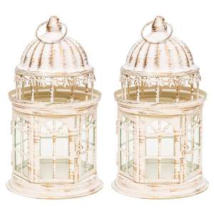 Lampes à vent en fer forgé et verre, style château, pour bougies, fournitures de mariage, style européen - Product Image 1