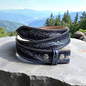 Cinturón de Cuero Repujado Hecho a Mano, Diseño Personalizado, Hebilla de Acero, Estilo Occidental, Cinturón Casual para Hombre y Mujer - Product Image 2