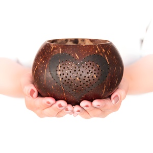 Coconut shell crafts handmade candle holder stand <b>tealight</b> <b>lanterns</b> home decor centerpiece - Product Image 2