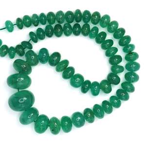 Cuentas Redondas Lisas de Esmeralda Verde, Hilo de Cuentas de Piedras Preciosas Naturales, Suministros para la Fabricación de Joyas, Cuentas para Manualidades - Product Image 1