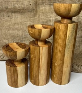 Candelabros de Madera Hechos a Mano, Portavelas de Madera Artesanales, Decoración Rústica para Mesa, Decoración Escandinava para el Hogar, Centro de Mesa para Bodas - Product Image 3
