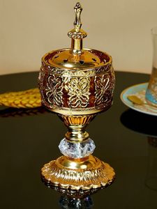 Durable Metal <b>Incense</b> Burner With Lid Heat Resistant Decorative Holder For <b>Incense</b> <b>Cones</b> Sticks And Resin Burning - Product Image 5