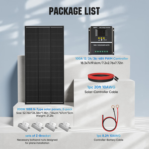 Sistema Completo de Energía Solar, Kit de Panel Solar de 200W de Tamaño Personalizado con Tecnología Tipo N para Caravanas y Autocaravanas - Product Image 2