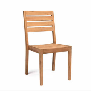 Silla de Comedor de Teca de Lujo Luca para Proyectos de Resorts y Villas (Juego de 6 Sillas) Diseño Minimalista Ecológico Garantía de 3 Años - Product Image 1