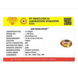 Certified Natural Citrine Loose Gemstone-5.75 Carat Wholesale Quality - Product Image 4