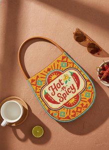 Bolso de mano con cuentas de cristal y diseño floral tropical, artesanía mexicana para fiesta, con cadena cruzada, color y forma personalizables, modelo MS-WC-001 - Product Image 4