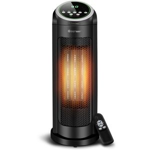 เครื่องทำความร้อนเซรามิกแบบเงียบ 1500W พร้อม 3 โหมด ตั้งเวลาได้ 12 ชั่วโมง รีโมทคอนโทรล ป้องกันความร้อนเกิน-สีดำ - Product Image 1